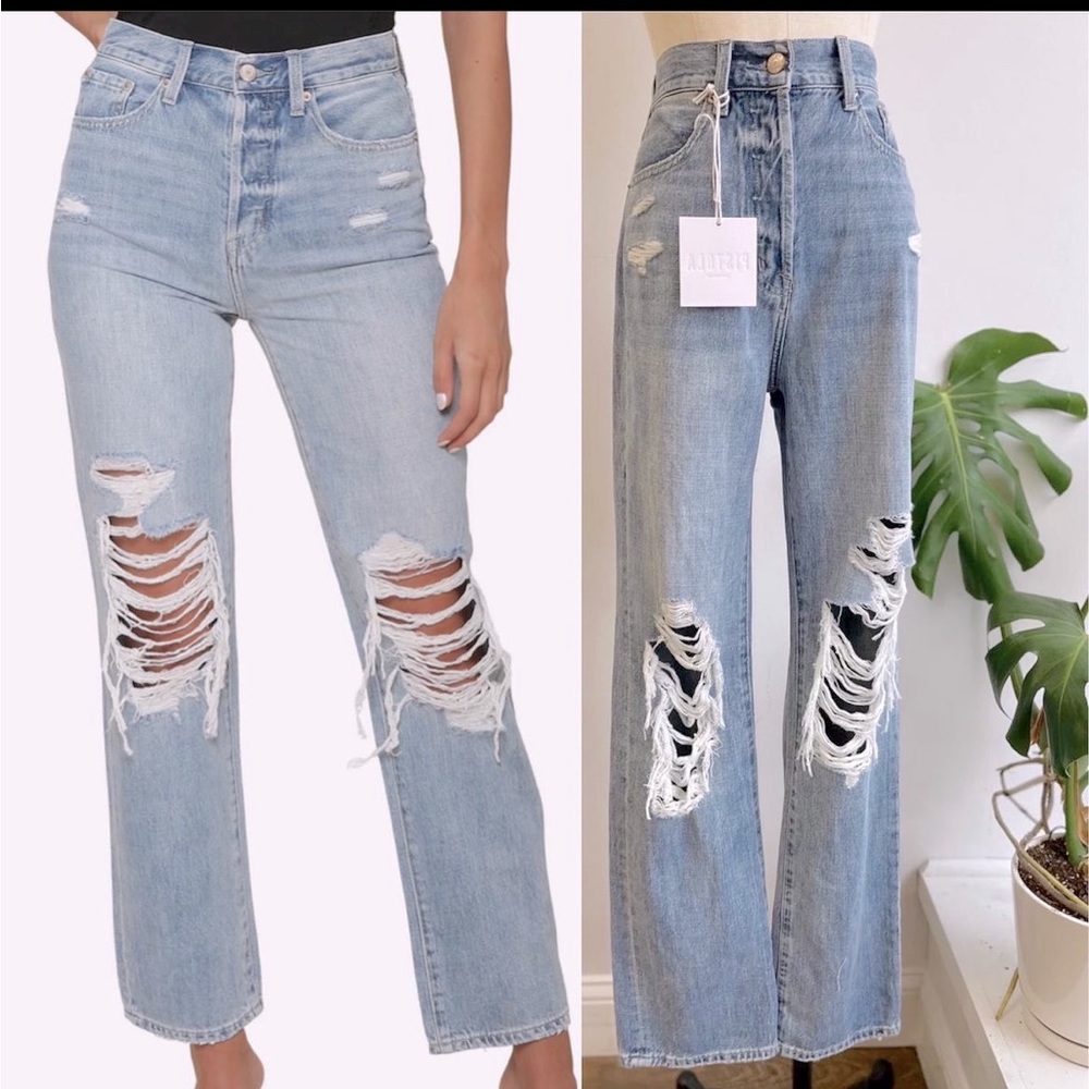 NWT Pistola Cassie Super High Rise Straight in Lucca Distressed